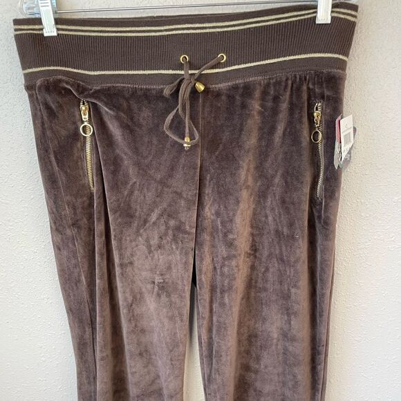 NWT Self Esteem Brown Velour Casual Pants Size XL - Picture 2 of 6